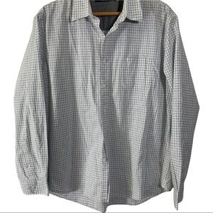 Perry Ellis Long Sleeve White and Black Dress Shirt Size XXL